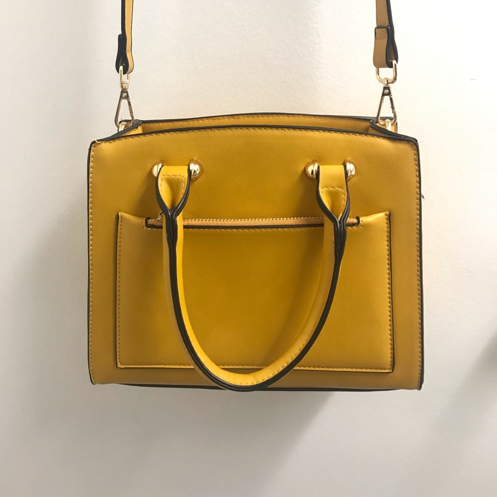 Yellow Handbag with Crossbody Strap
